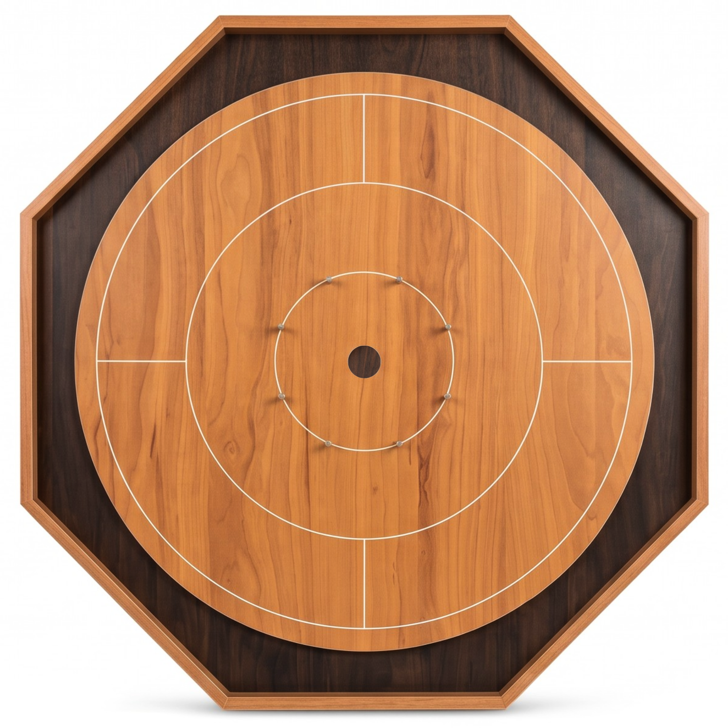 The Crokinole King - Large Octagonal Crokinole Board - Tournament Size Playing Surface