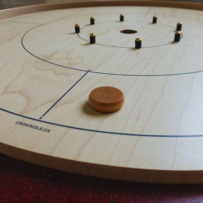 26 Crokinole Discs (Natural & Purple)