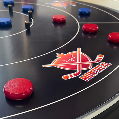 The Hockey Faceoff Board - Tournament Style Crokinole Board Game Set
