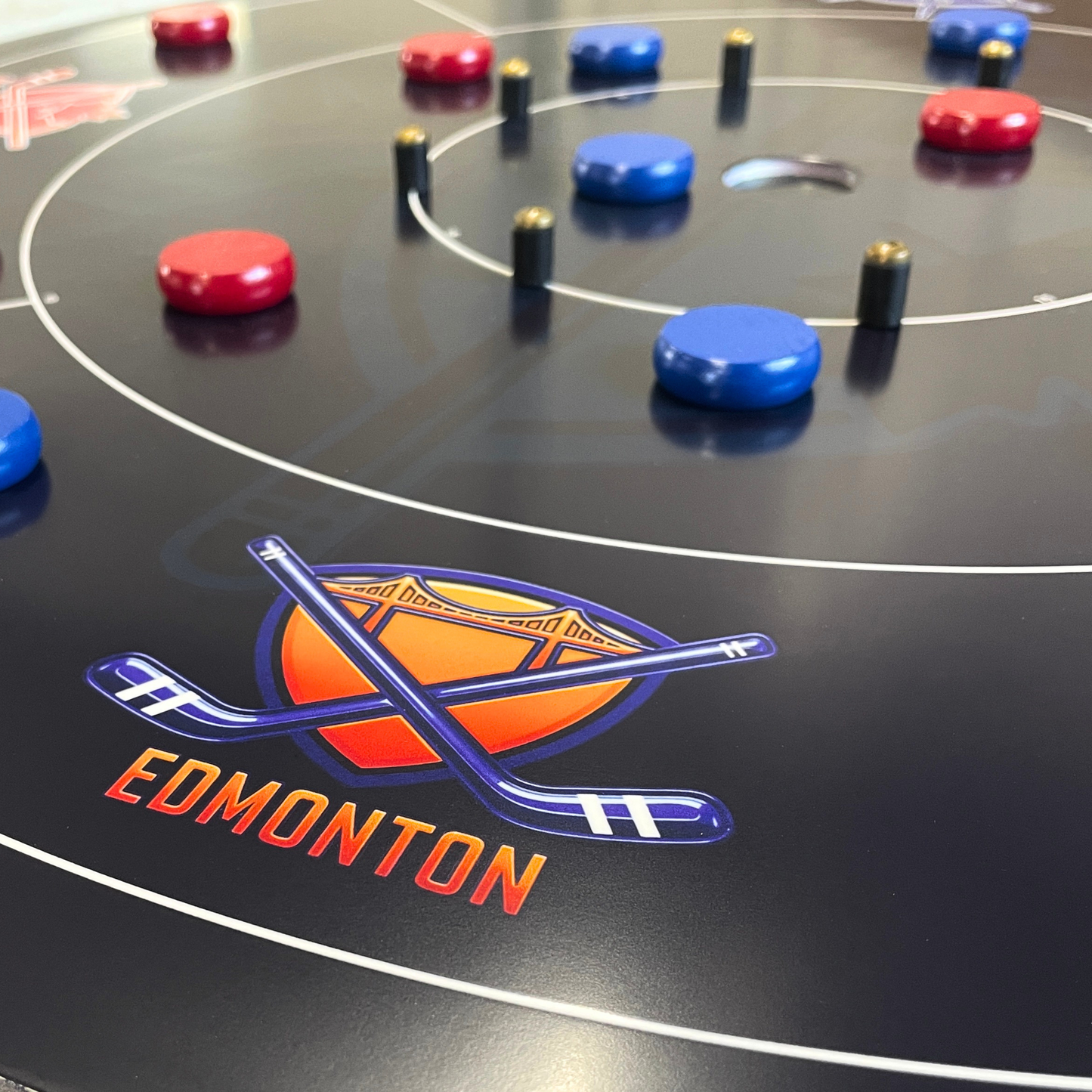 The Hockey Faceoff Board - Tournament Style Crokinole Board Game Set