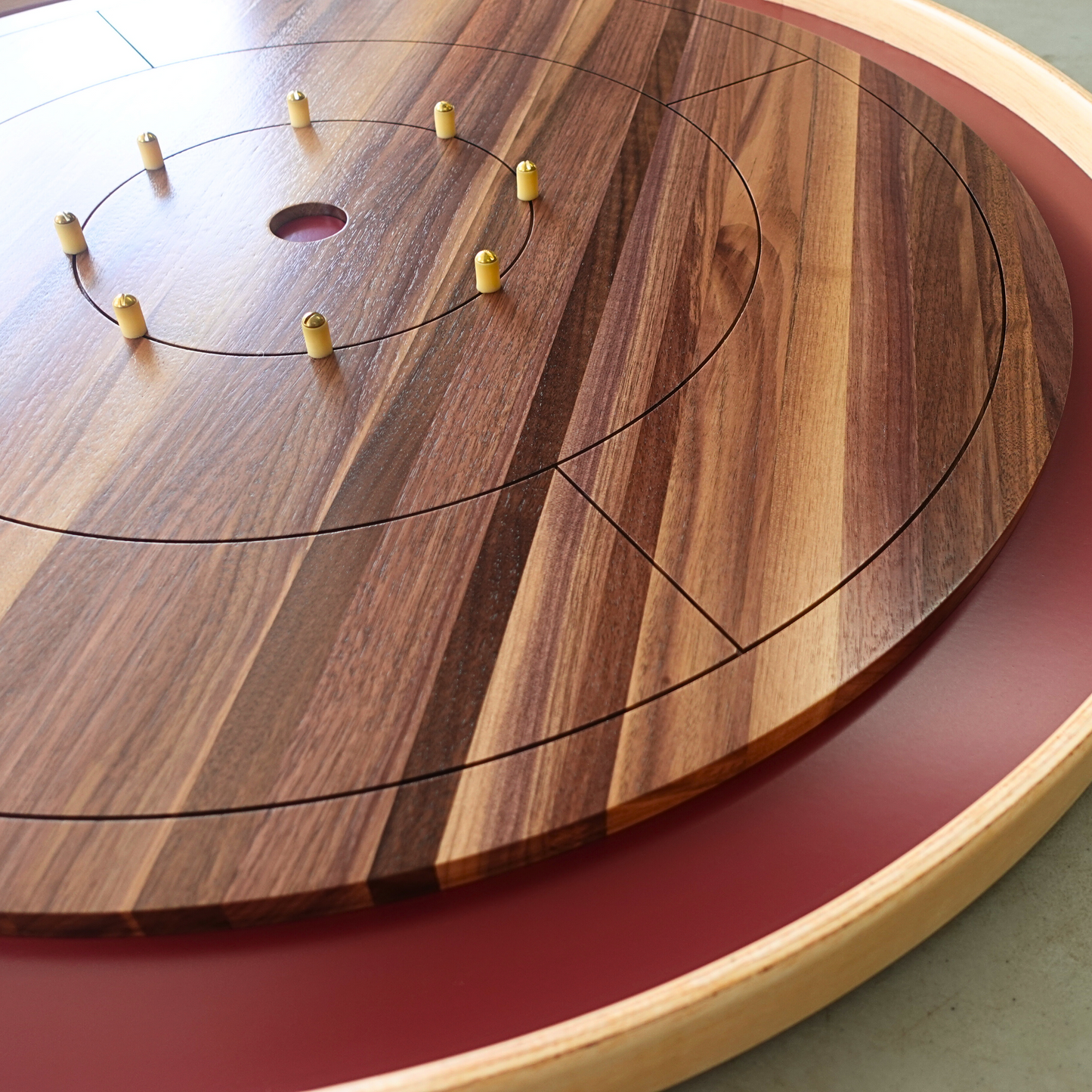 The Miracle - Solid Walnut Hardwood Playing Surface Crokinole Board