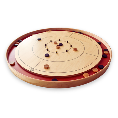 The Tracey Red Championship - Tournament Crokinole Board Game Set - Meets NCA Standards