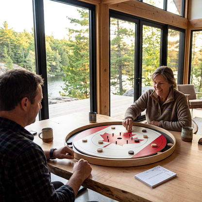 The Canuck - Tournament Style Crokinole Board Game Set