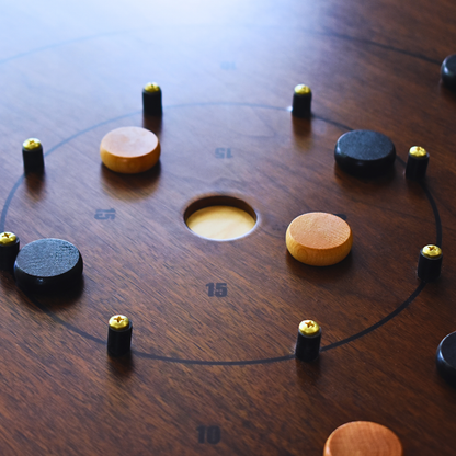 The Walnut Grove by Crokinole Canada - Traditional Crokinole Board Game Set