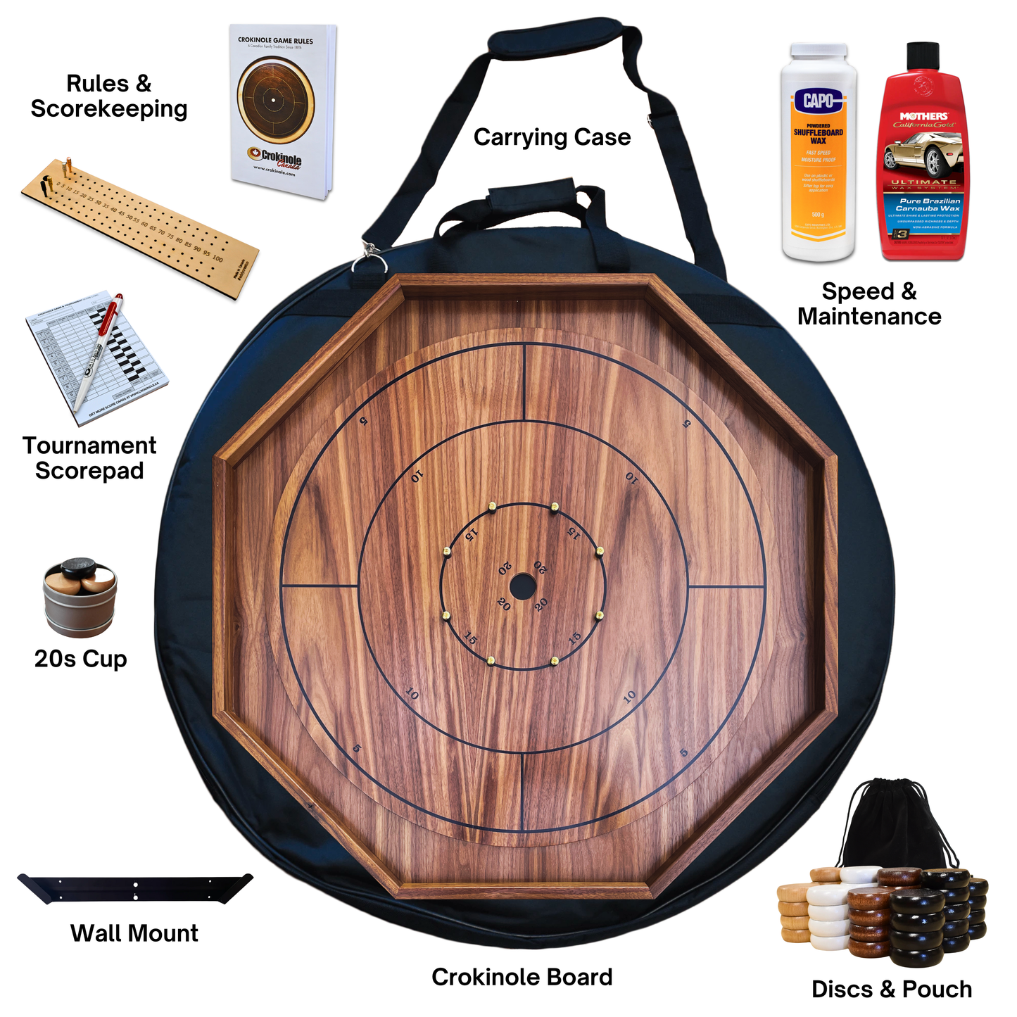 The Walnut Delight - Ultimate Crokinole Bundle
