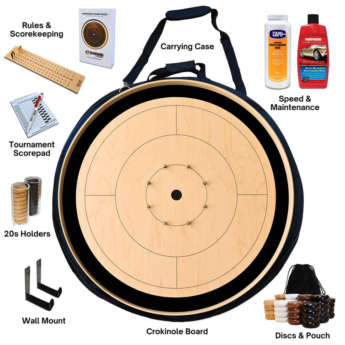 The Crokinole Canada (No Branding) - Tournament Board Game Kit