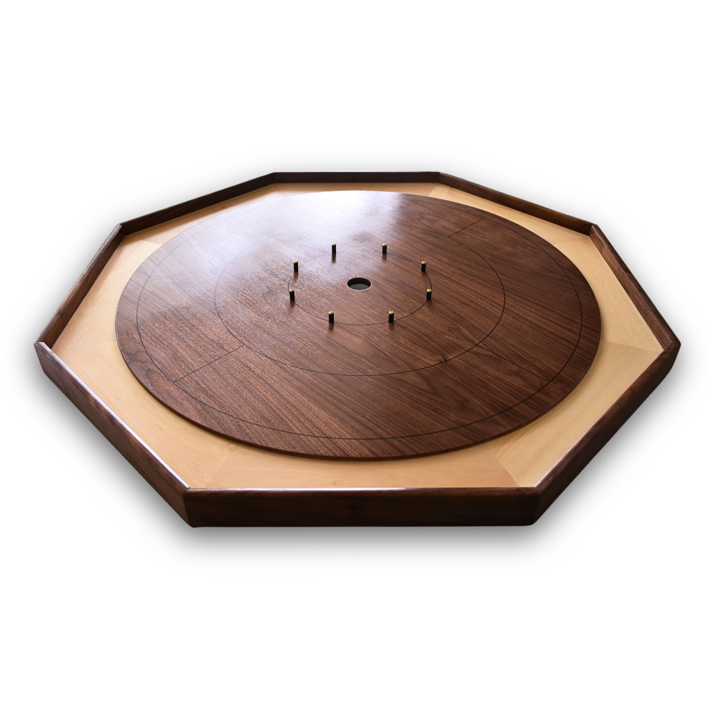 The Walnut Wonder - Traditional Crokinole Board Game Set