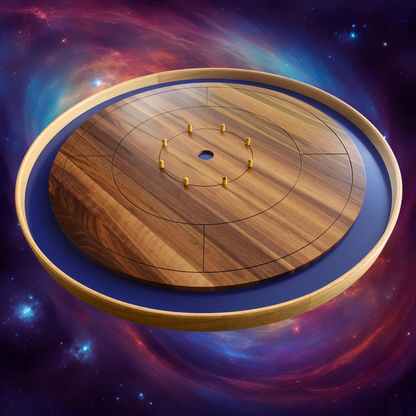 Galactic Nuclei - Solid Walnut Hardwood Playing Surface Crokinole Board