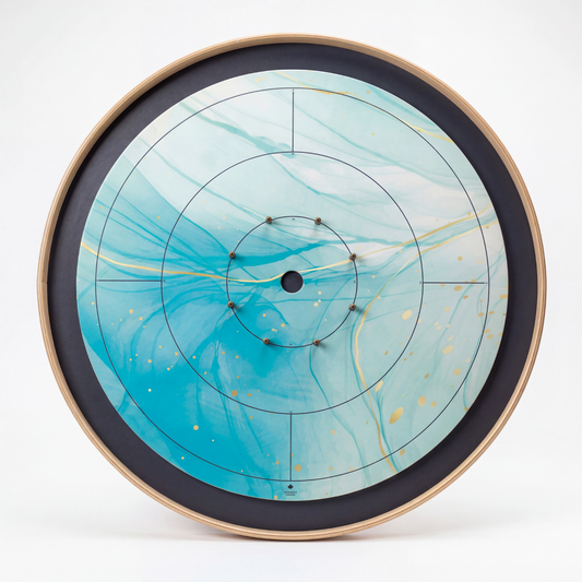 Aqua Gold - Tournament Style Crokinole Board Game Set