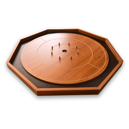 Crokinole Board For Beginners by Crokinole Canada - Cherry & Walnut Melamine - Traditional Crokinole Board Game Set