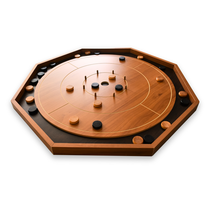 Crokinole Board For Beginners by Crokinole Canada - Cherry & Walnut Melamine - Traditional Crokinole Board Game Set