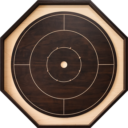 Crokinole Board For Beginners by Crokinole Canada - Walnut & Maple Melamine - Traditional Crokinole Board Game Set