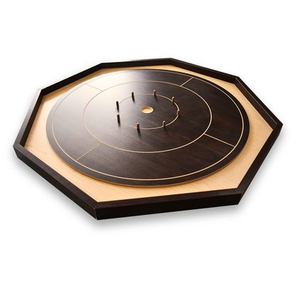 Crokinole Board For Beginners by Crokinole Canada - Walnut & Maple Melamine - Traditional Crokinole Board Game Set