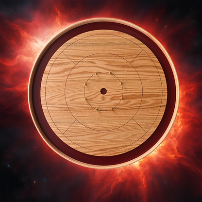 The Red Giant - Solid Oak Hardwood Playing Surface Crokinole Board