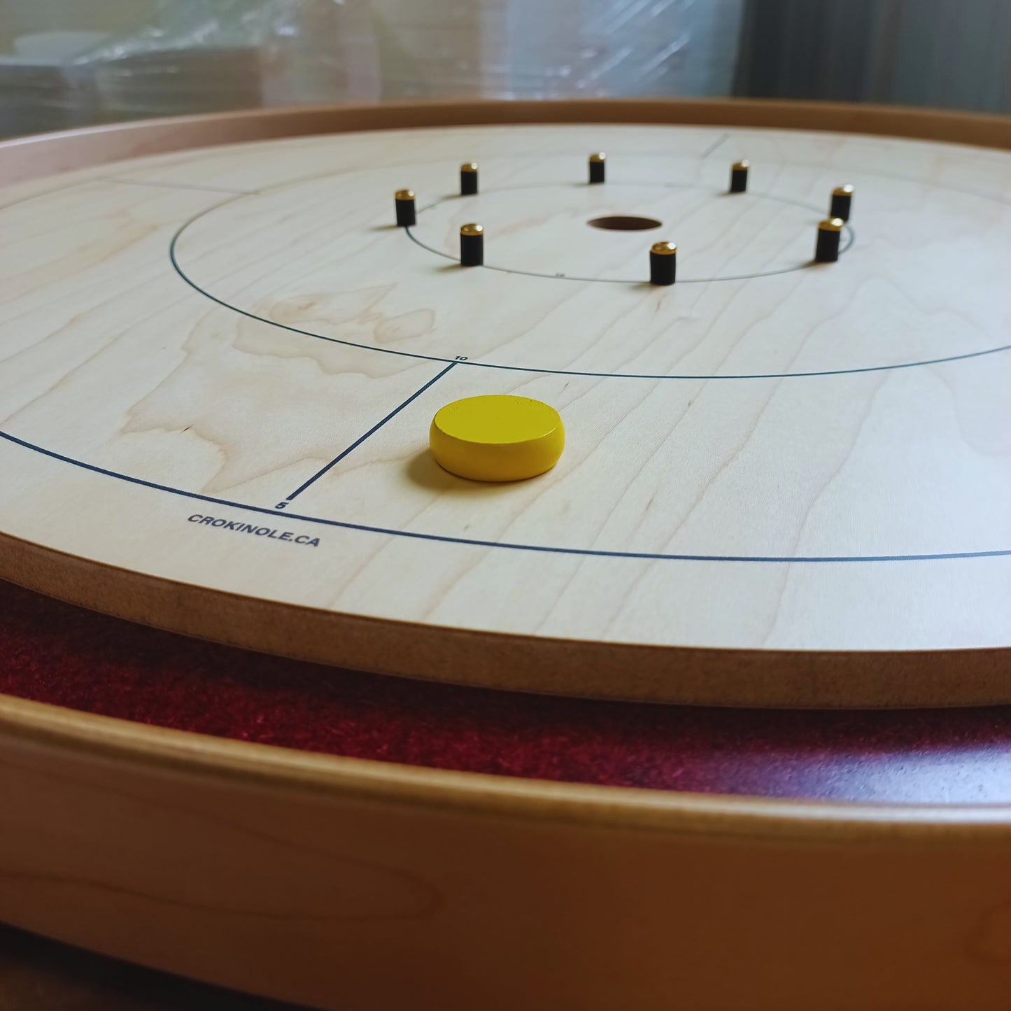 26 Crokinole Discs (Black & Yellow)