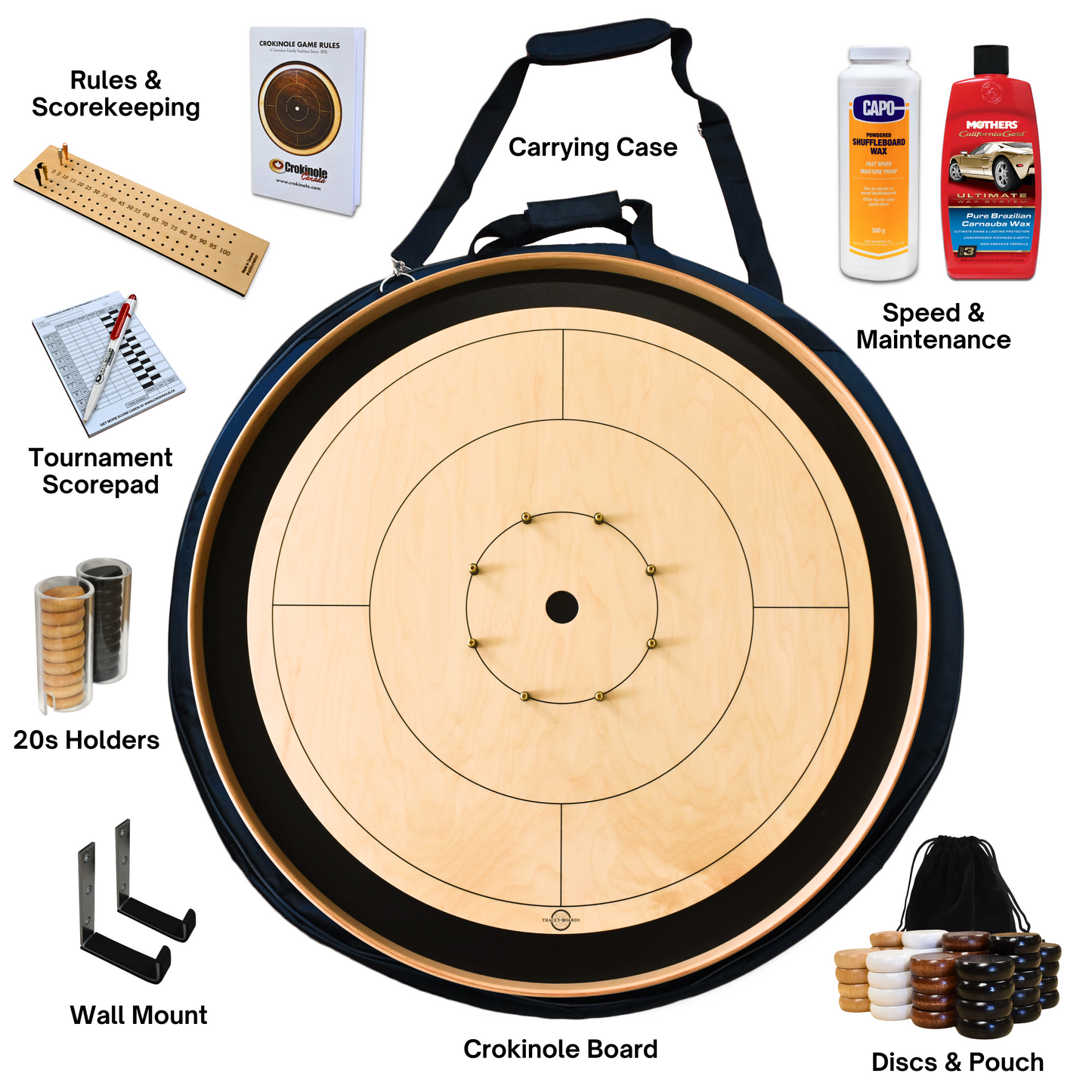 The Tracey Black Championship - Tournament Crokinole Board Game Kit