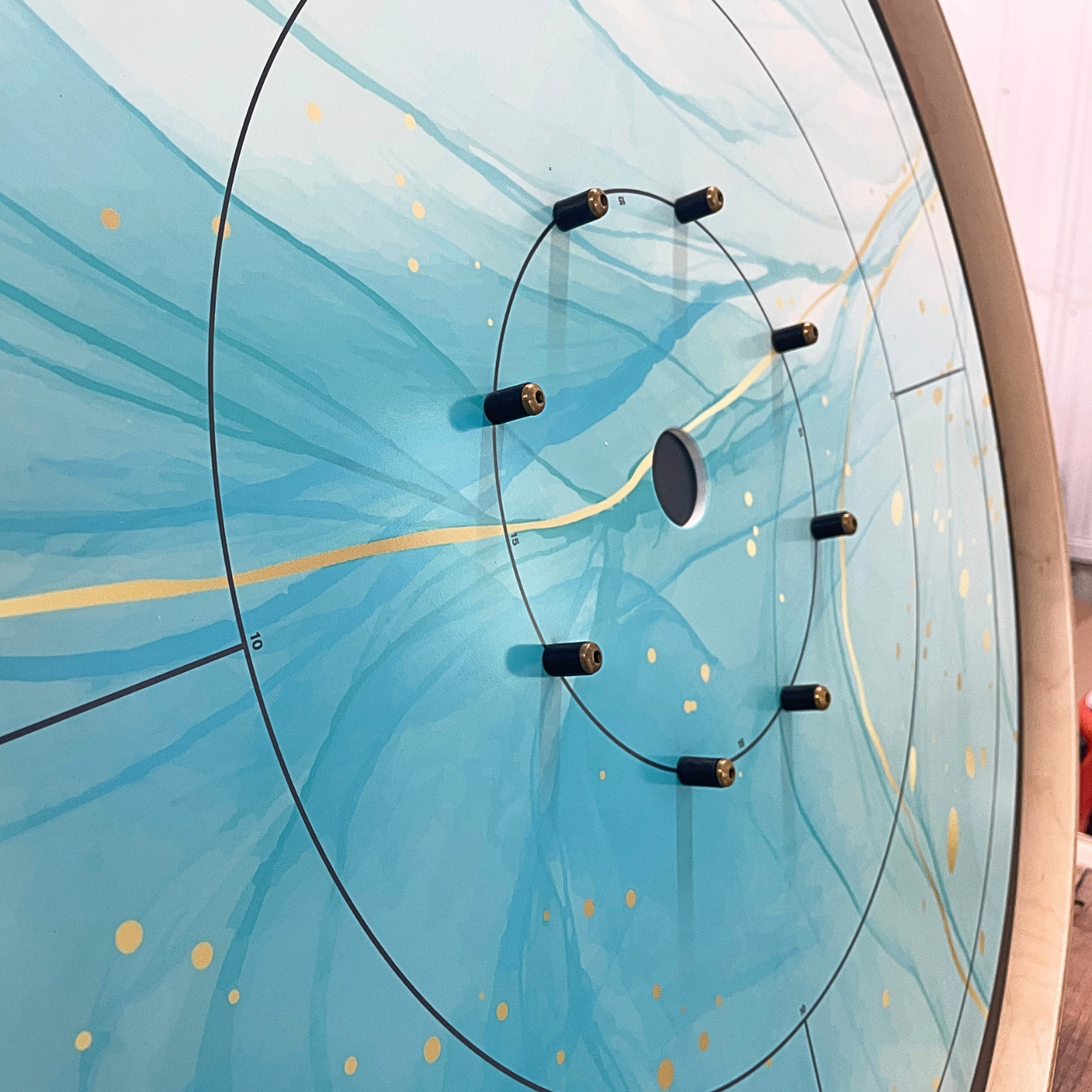 Aqua Gold - Tournament Style Crokinole Board Game Set