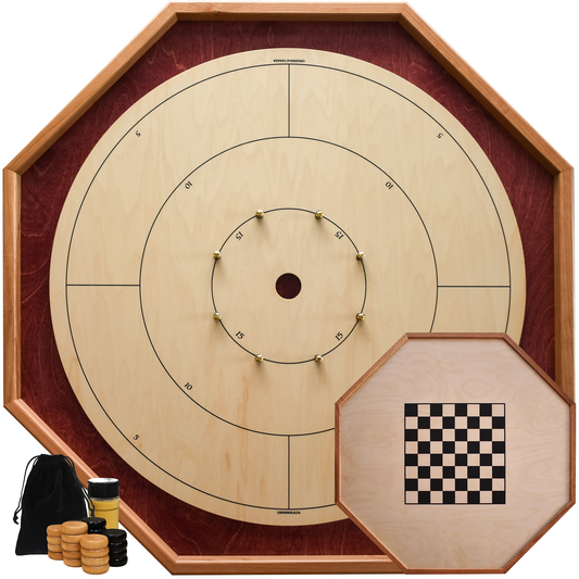 The Baltic Bircher - Large Traditional Crokinole Board Game Set (With Numbers)