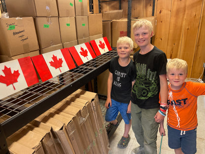 Crokinole Canada Wooden Flag