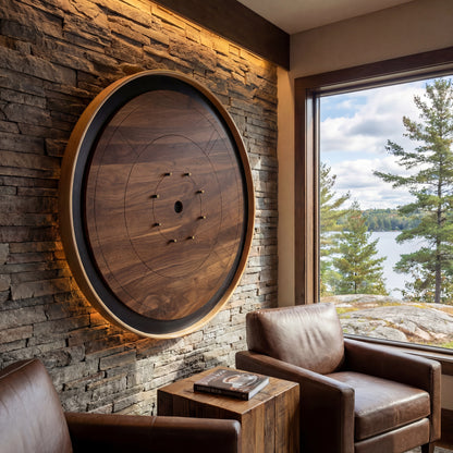 Galactic Nuclei - Solid Walnut Hardwood Playing Surface Crokinole Board