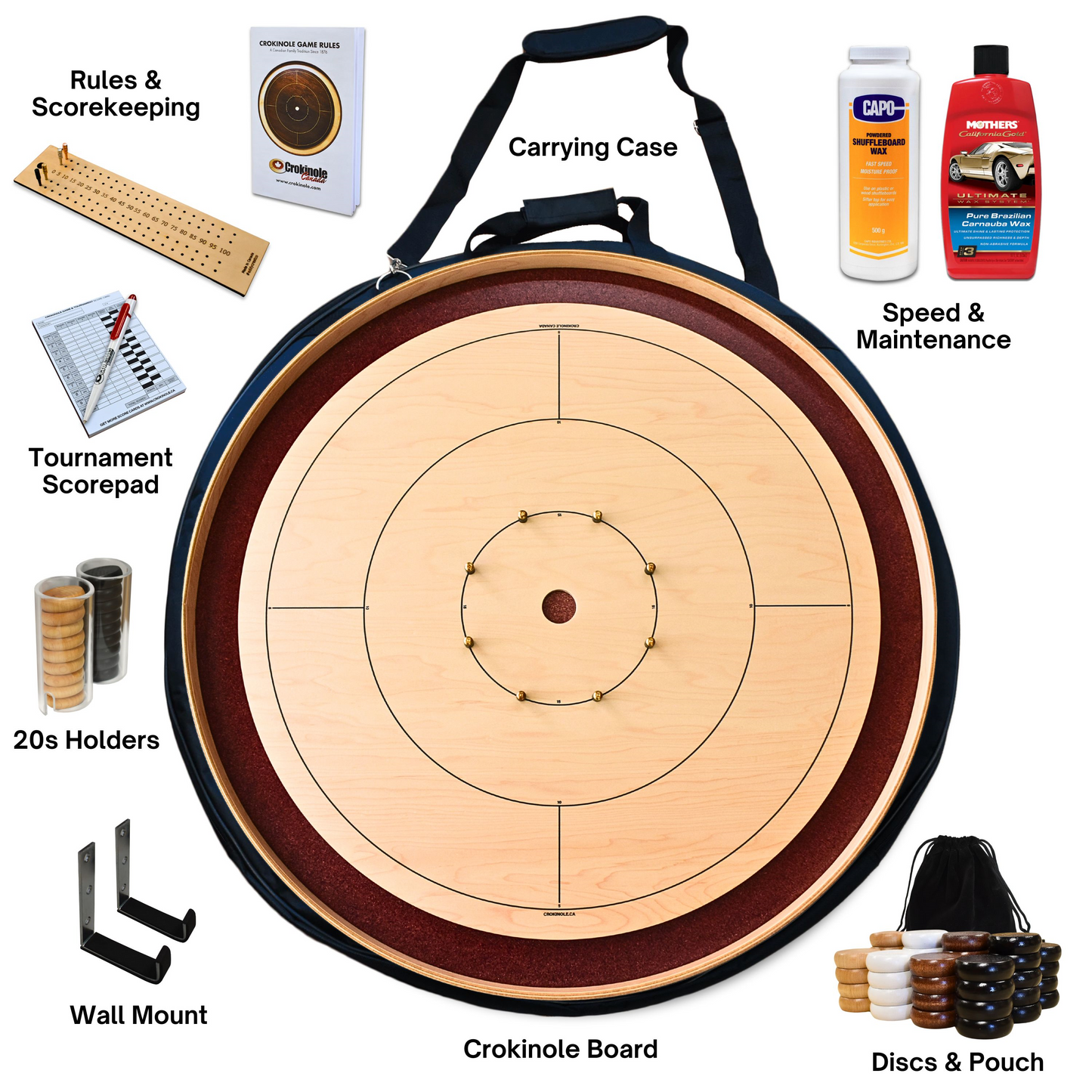 The Royal Red by Crokinole Canada  - Tournament Crokinole Board Game Kit