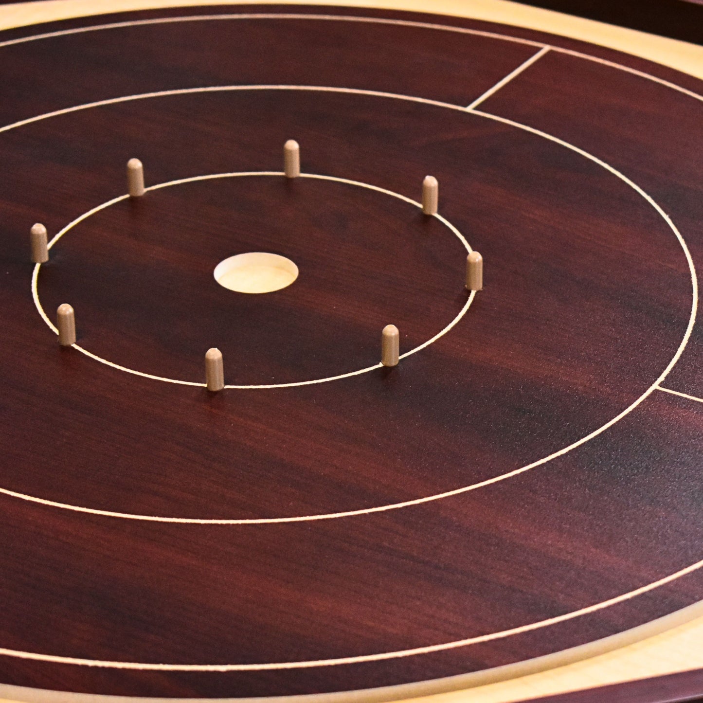 Crokinole Board For Beginners by Crokinole Canada - Shiraz Cherry & Maple Melamine - Traditional Crokinole Board Game Set