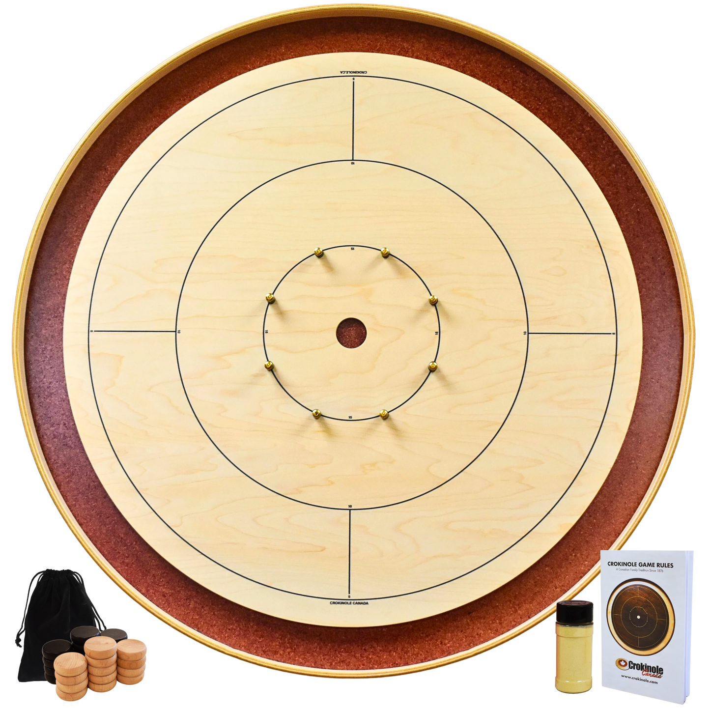 The Royal Red - Tournament Crokinole Board Game Set - Meets NCA Standards
