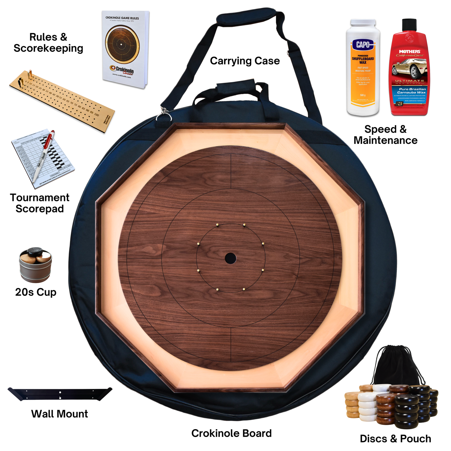The Walnut Wonder - Ultimate Crokinole Bundle