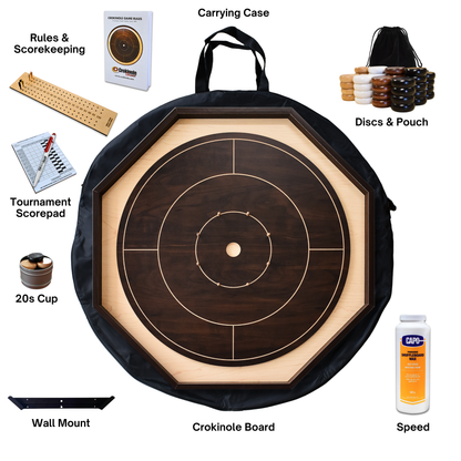 Le kit de jeu de société Crokinole traditionnel Gold Standard 
