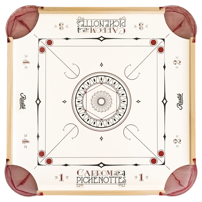 American Style - Beginner Carrom / Pinnochi Board Set - With Optional Cues