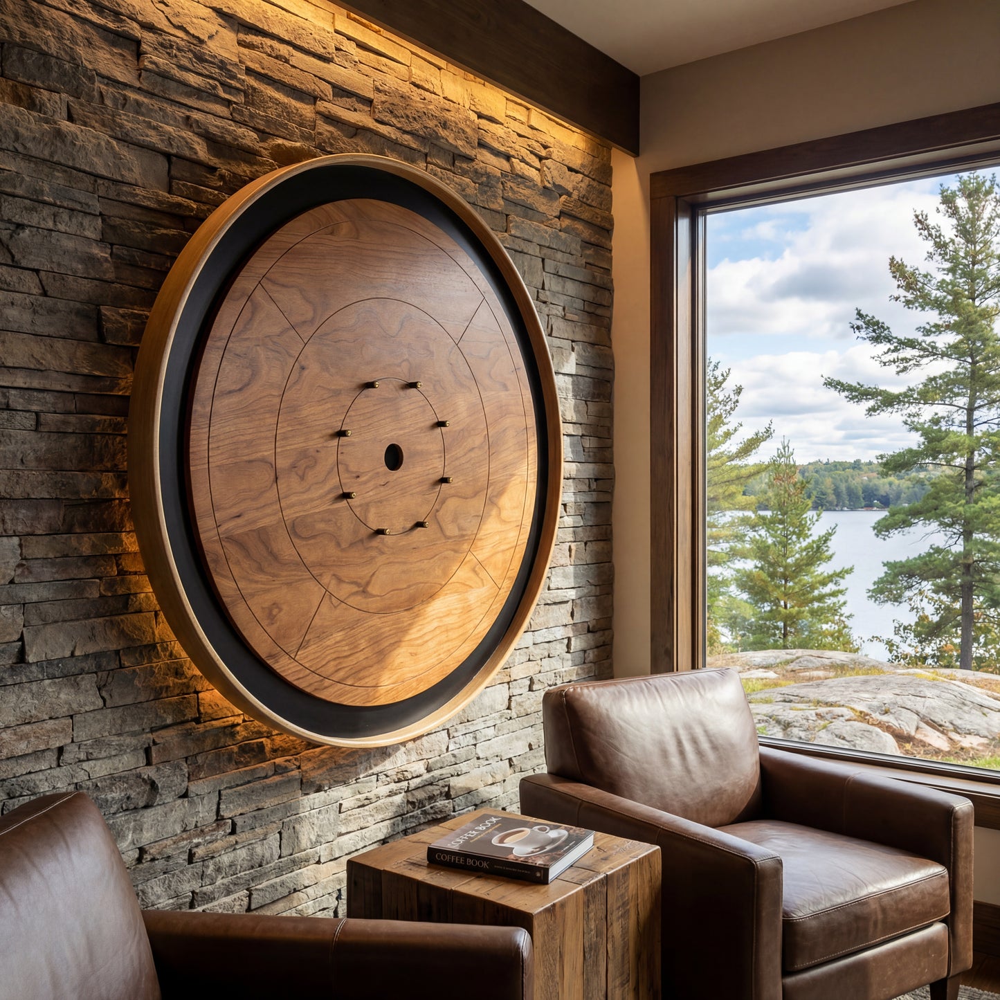 Cherry Expressions - Solid Cherry Hardwood Playing Surface Crokinole Board