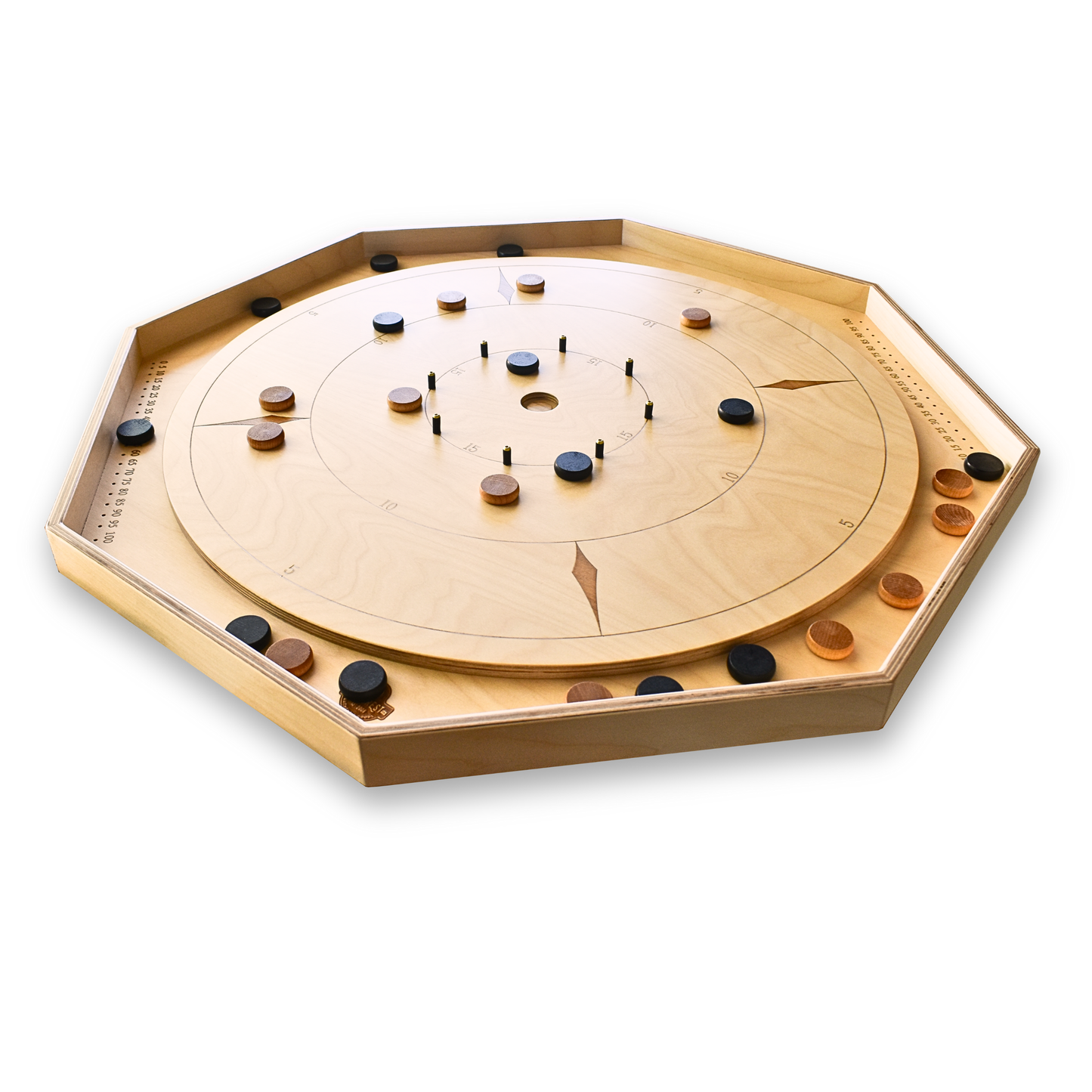 The Crokinole Master - Large Traditional Crokinole Board Game Kit