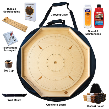 The Crokinole Master - 大型の伝統的なクロキノール ボード ゲーム キット