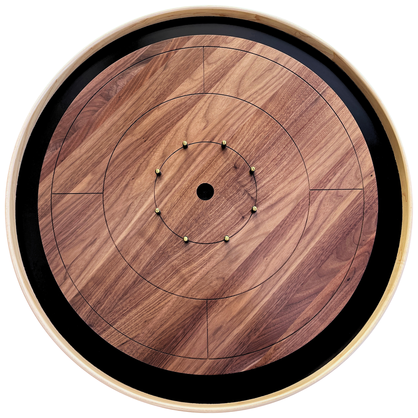 Galactic Nuclei - Solid Walnut Hardwood Playing Surface Crokinole Board