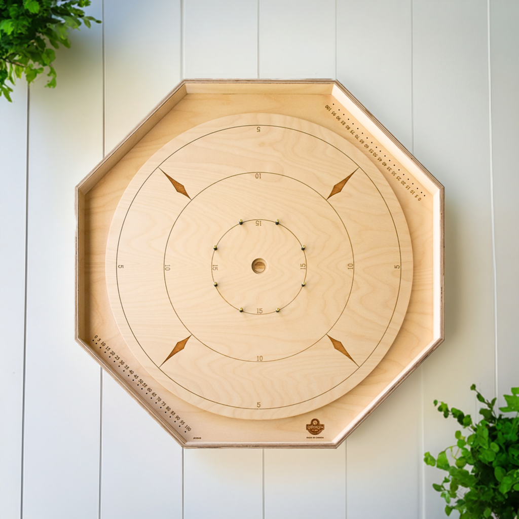 The Crokinole Master - Large Traditional Crokinole Board Game Set