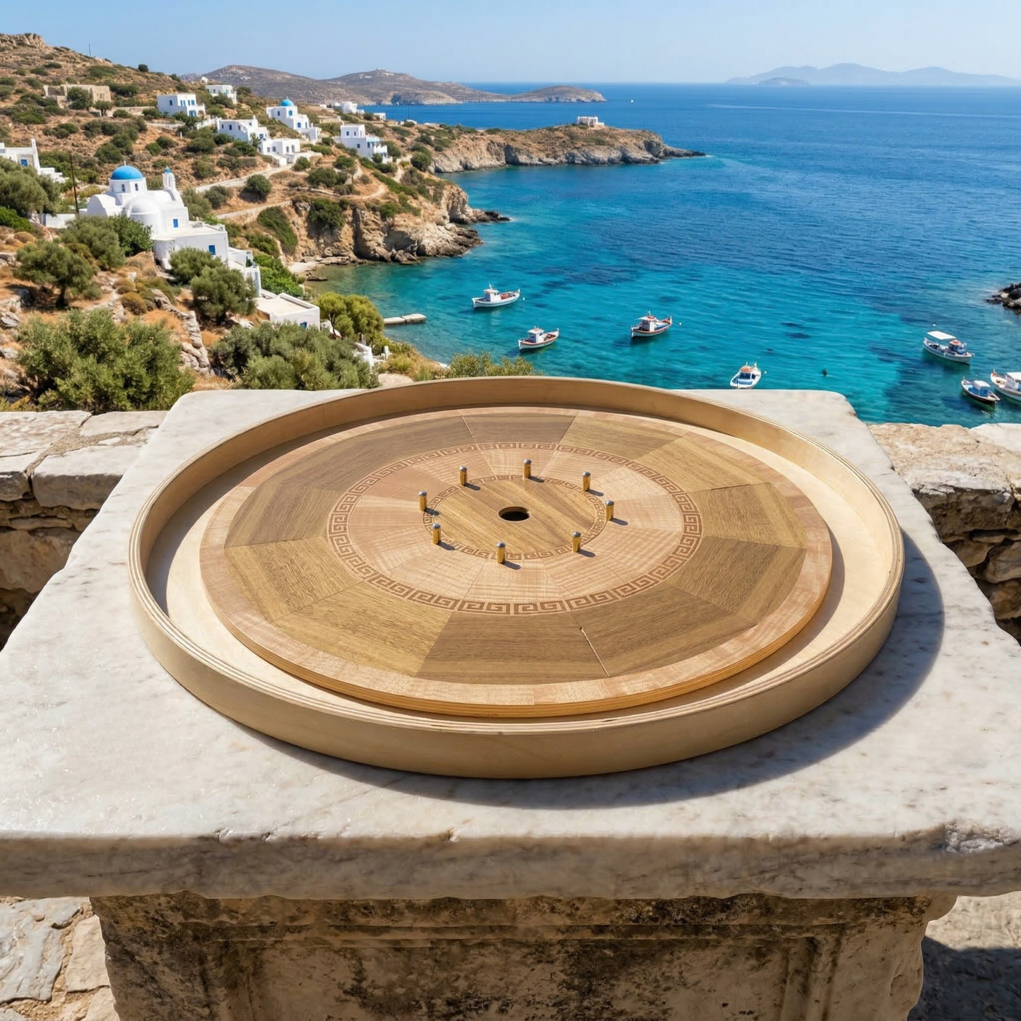 Grecian Flare - Hand Inlay Crokinole Boards
