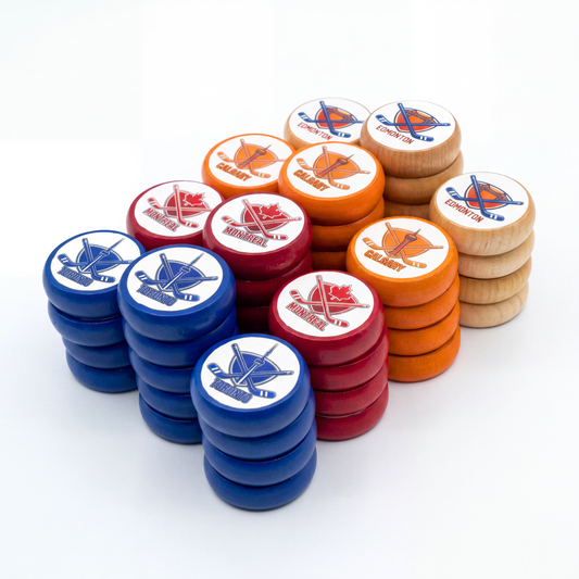 4 Player Crokinole Disc Party Pack (52 Discs) - Hockey Edition