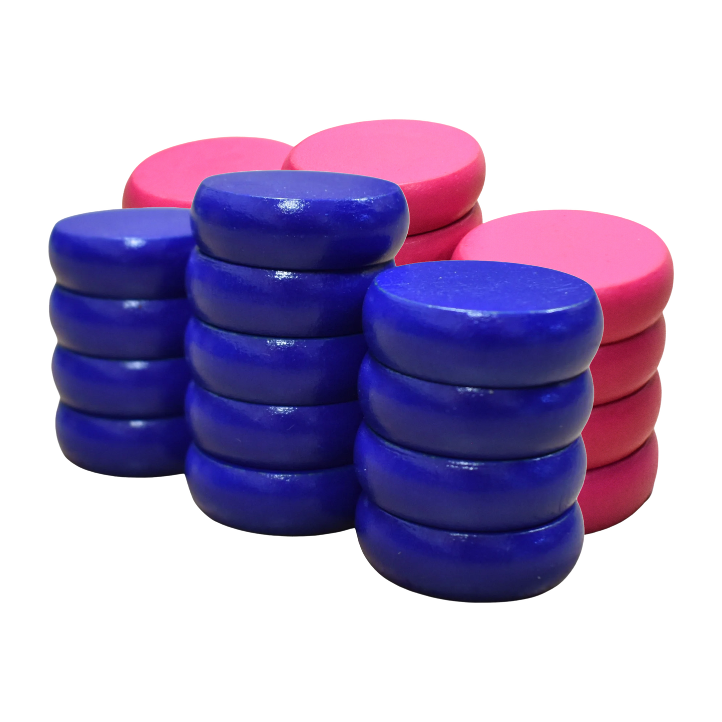 26 Crokinole Discs (Blue & Pink)