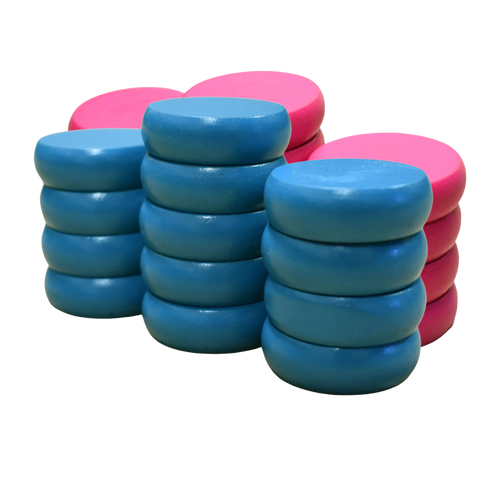 26 Crokinole Discs (Light Blue & Pink)