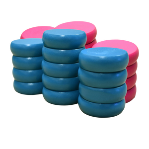 26 Crokinole Discs (Light Blue & Pink)