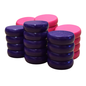 26 Crokinole Discs (Purple & Pink)
