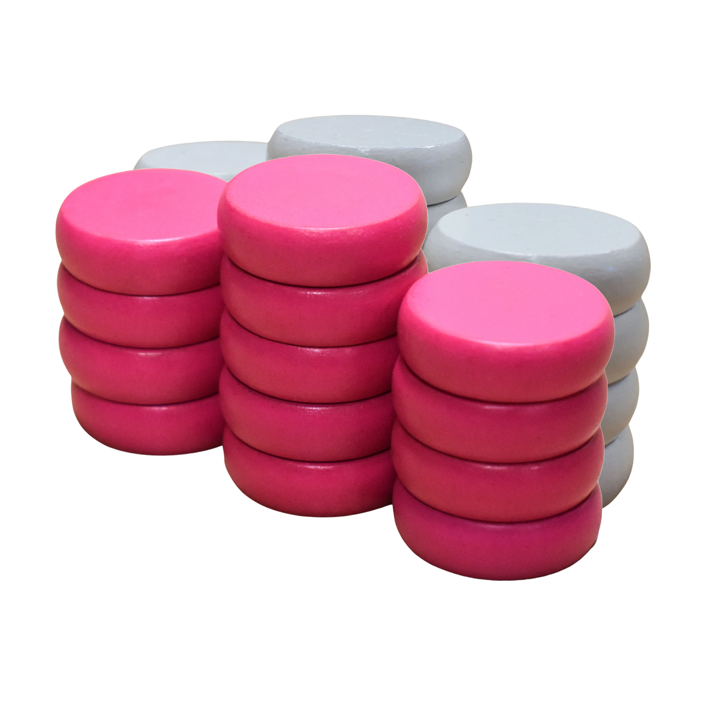 26 Crokinole Discs (White & Pink)