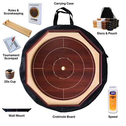 Le kit de jeu de société Crokinole traditionnel Gold Standard 