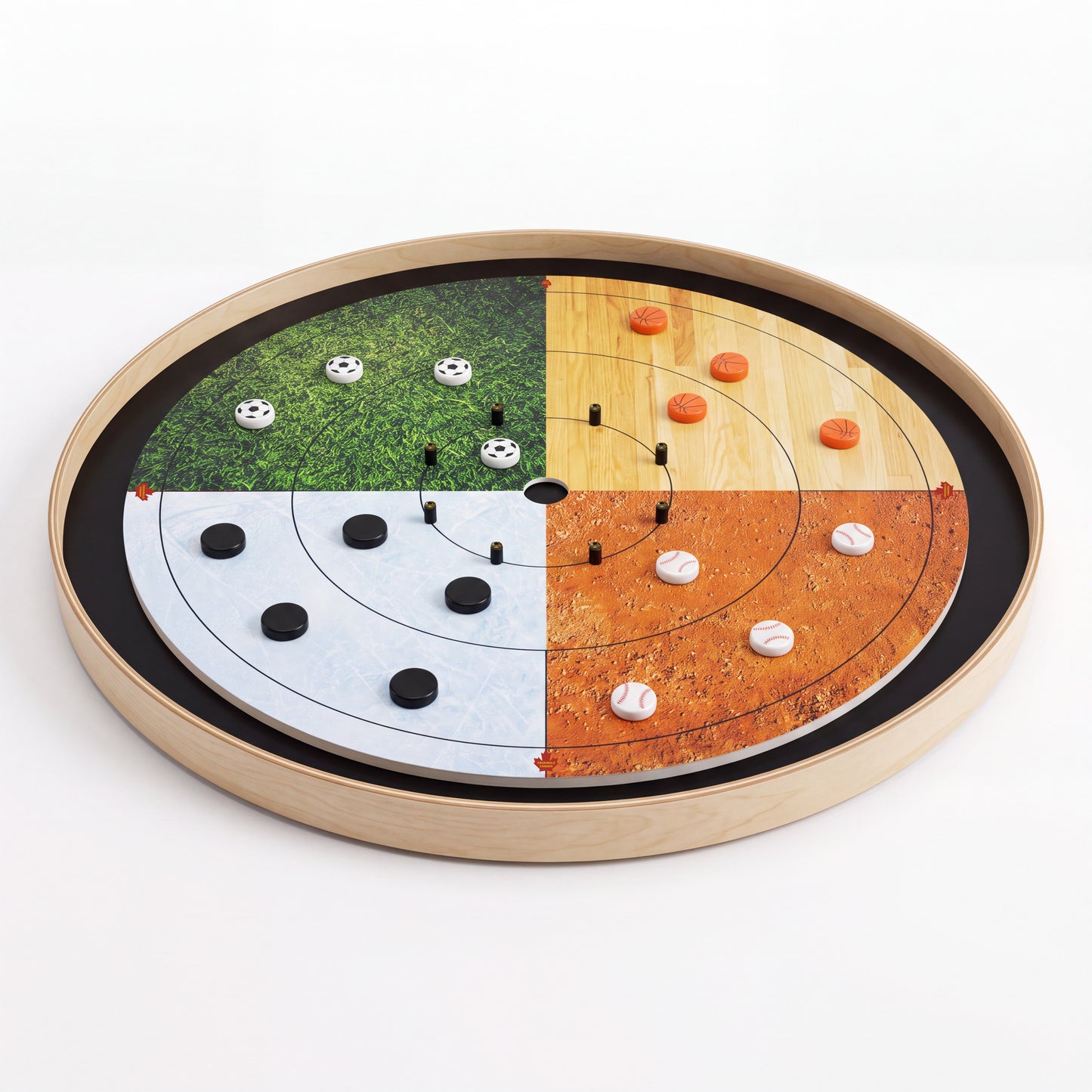 The Sports Faceoff Board - Tournament Style Crokinole Board Game Set