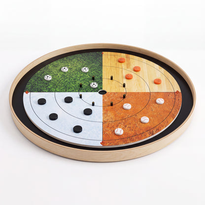 The Sports Faceoff Board - Tournament Style Crokinole Board Game Set