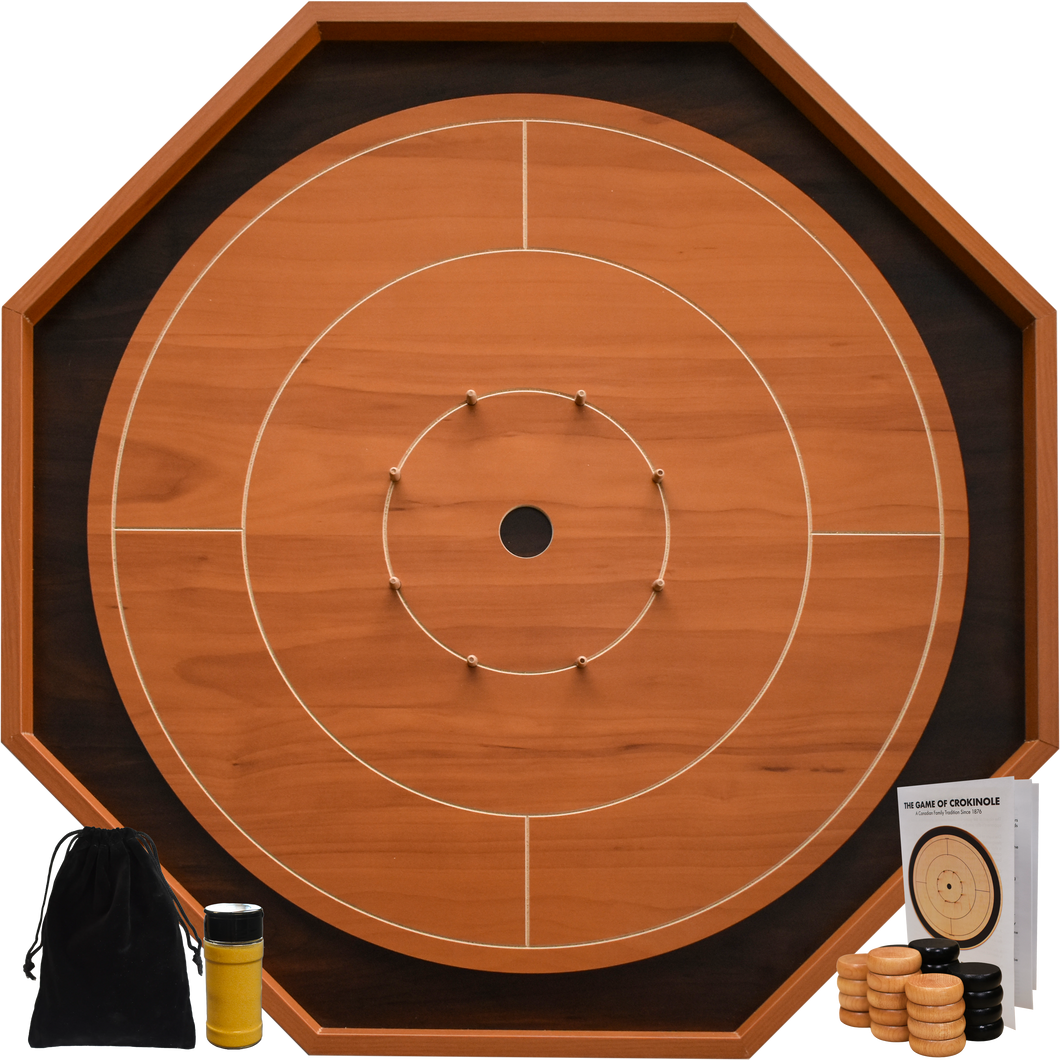 Crokinole Board For Beginners Cherry & Walnut Melamine Traditional