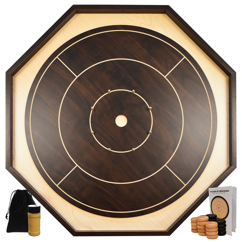 Crokinole Board For Beginners - Walnut & Maple Melamine - Traditional ...