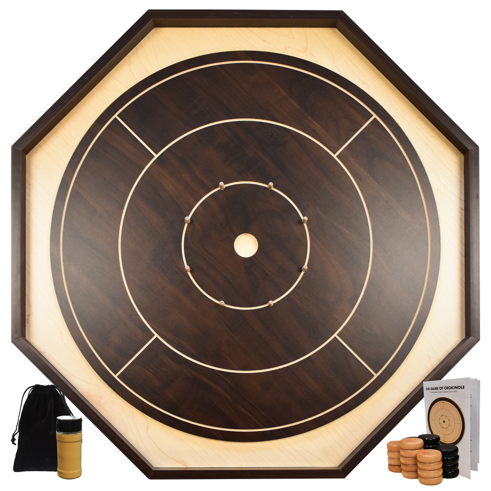 Crokinole Board For Beginners - Walnut & Maple Melamine - Traditional ...