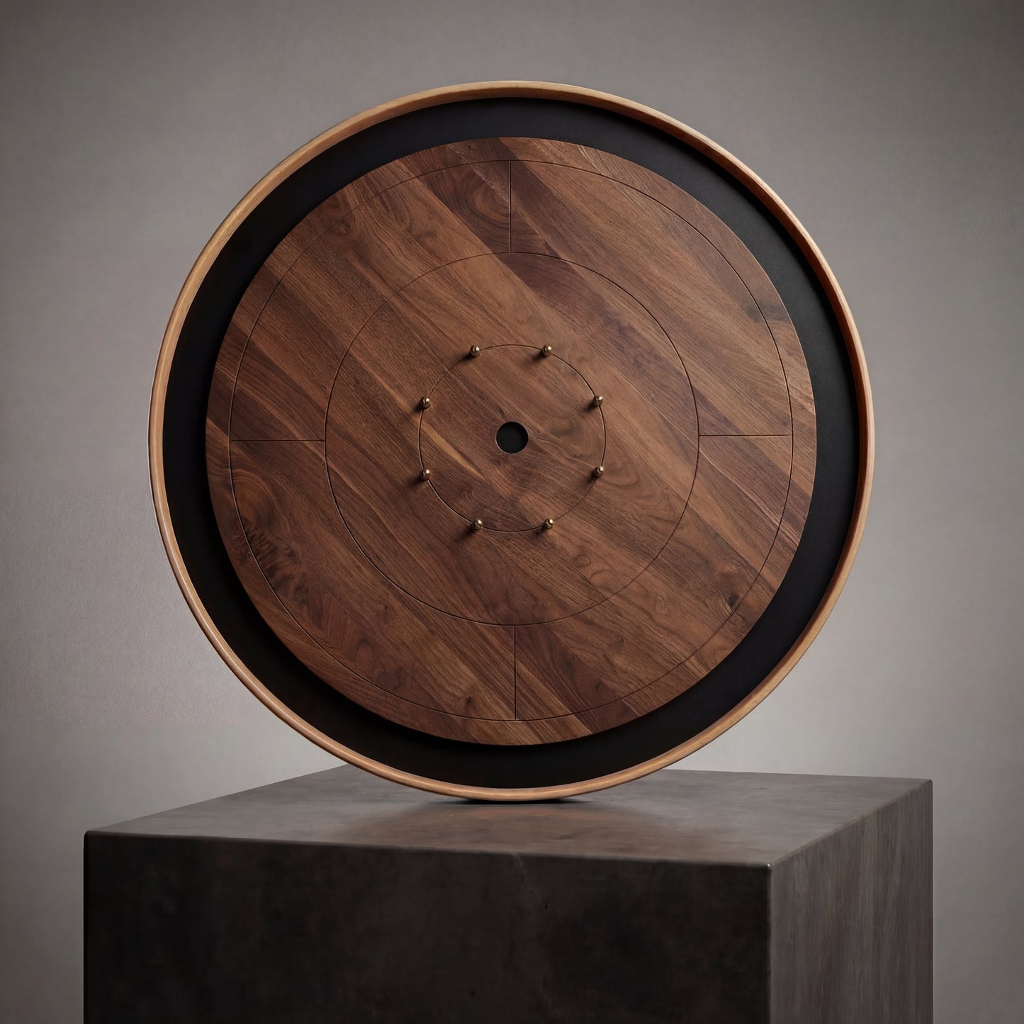 Galactic Nuclei - Solid Walnut Hardwood Playing Surface Crokinole Board