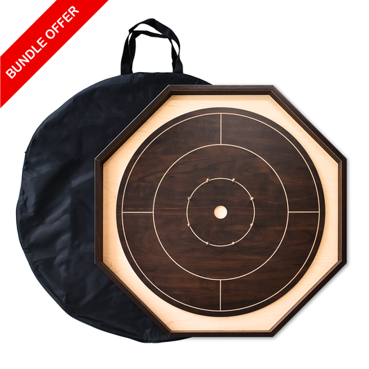 Walnut Crokinole Board - Ultimate Crokinole Bundle